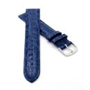 Feines Alligator Leder Uhrenarmband Munich-XL extralang blau 12 mm