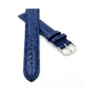 Feines Alligator Leder Uhrenarmband Munich-XL extralang blau 16 mm