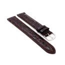 Feines Easy-Klick Alligator Leder Uhrenarmband Munich-XL extralang mocca 18 mm