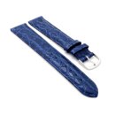 Feines Easy-Klick Alligator Leder Uhrenarmband Munich-XL extralang blau 18 mm