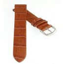 Feines Kroko Clip-Uhrenarmband Modell Clip-Luis-XL cognac 12 mm, Clipsystem