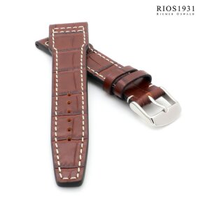 Rios1931 Alligator Uhrenarmband Modell Hurricane mahagoni 21 mm, kompatibel IWC