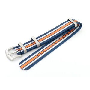 GEO-Straps Nato Nylon Uhrenarmband Modell Nitro blau-weiß-orange 20 mm