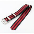 GEO-Straps Nato Nylon Uhrenarmband Modell Nitro schwarz-rot 22 mm