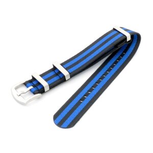 GEO-Straps Nato Nylon Uhrenarmband Modell Nitro schwarz-blau 22 mm