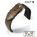 Eulit Easy-Klick Hybrid Silikon-Leder Uhrenarmband Modell Eutec-Waterproof cognac 20 mm