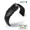 Eulit Easy-Klick Hybrid Silikon-Leder Uhrenarmband Modell Eutec-Waterproof schwarz-blau 20 mm