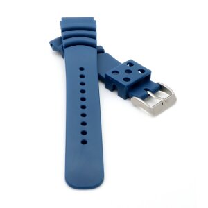 Kautschuk Diver Uhrenarmband Modell Samos blau 22 mm ohne Tauchtabelle