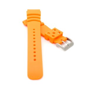 Kautschuk Diver Uhrenarmband Modell Samos orange 22 mm ohne Tauchtabelle