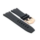 Premium Silikon Uhrenarmband Modell AP-612G schwarz 28...
