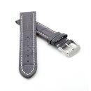 Alligator Uhrenarmband Modell Louisiana-NL grau-WN 28 mm