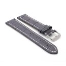 Alligator Uhrenarmband Modell Louisiana-XL grau-WN 22 mm, extralang