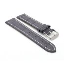 Alligator Uhrenarmband Modell Louisiana-XL grau-WN 24 mm, extralang