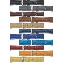 Alligator Uhrenarmband Modell Louisiana-XL grau-WN 24 mm, extralang
