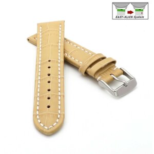 Easy-Klick Alligator Uhrenarmband Modell Louisiana-NL sand-beige-WN 18 mm
