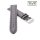 Easy-Klick Alligator Uhrenarmband Modell Louisiana-NL grau-TiT 18 mm