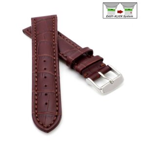 Easy-Klick Alligator Uhrenarmband Modell Louisiana-NL mocca-TiT 26 mm