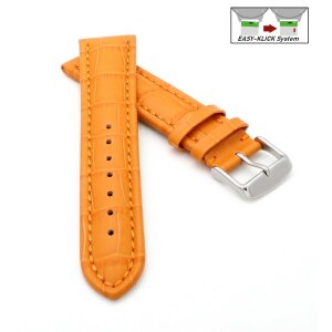Easy-Klick Alligator Uhrenarmband Modell Louisiana-NL orange-TiT 26 mm