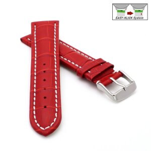Easy-Klick Alligator Uhrenarmband Modell Louisiana-XL rot-WN 20 mm, extralang