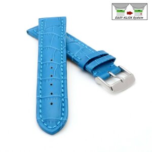 Easy-Klick Alligator Uhrenarmband Modell Louisiana-XL türkis-TiT 18 mm, extralang