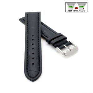 Easy-Klick Alligator Uhrenarmband Modell Louisiana-XL schwarz-TiT 22 mm, extralang