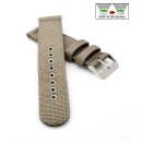 Easy-Klick Canvas-Nylon Textil Uhrenarmband Modell Split beige-grau 18 mm