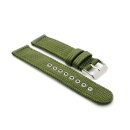 Easy-Klick Canvas-Nylon Textil Uhrenarmband Modell Split oliv-grün 22 mm