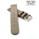 Easy-Klick Canvas-Nylon Textil Uhrenarmband Modell Split beige-grau 22 mm