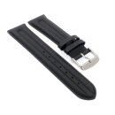 Retro-Optik Doppelwulst Uhrenarmband Modell Powerdomes schwarz 18 mm