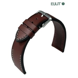 EULIT Uhrenarmband Retro-Look Modell Woodstock mocca 22 mm