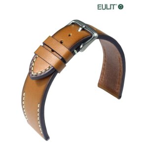 EULIT Uhrenarmband Retro-Look Modell Woodstock gelb-braun 22 mm