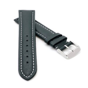 Französisches Kalbsleder Uhrenarmband Modell Basel-DS british-grün-WN 22 mm