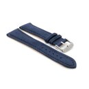 Veloursleder Uhrenarmband Modell Porto-Chrono blau 18 mm