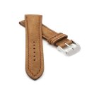 Veloursleder Uhrenarmband Modell Porto-Chrono cognac 20 mm