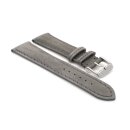 Veloursleder Uhrenarmband Modell Porto-Chrono grau 22 mm