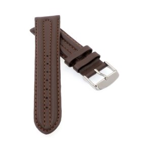 Retro-Optik Doppelwulst Uhrenarmband Modell Powerdomes mocca 20 mm
