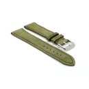 Veloursleder Uhrenarmband Modell Porto-Chrono grün 24 mm