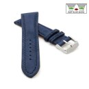 Easy-Klick Veloursleder Uhrenarmband Modell Porto-Chrono blau 18 mm