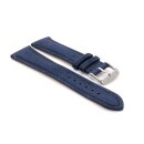 Easy-Klick Veloursleder Uhrenarmband Modell Porto-Chrono blau 18 mm