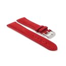 Easy-Klick Veloursleder Uhrenarmband Modell Porto-Chrono rot 20 mm