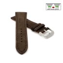 Easy-Klick Veloursleder Uhrenarmband Modell Porto-Chrono mocca 22 mm