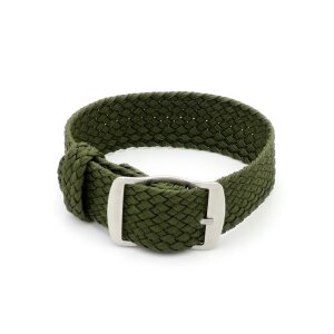 Perlon Durchzugs-Uhrenarmband Modell Robby-Premier nato-grün 16 mm