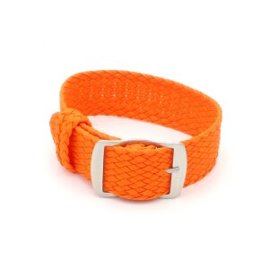 Perlon Durchzugs-Uhrenarmband Modell Robby-Premier orange 16 mm