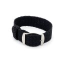 Perlon Durchzugs-Uhrenarmband Modell Robby-Premier schwarz 18 mm