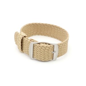 Perlon Durchzugs-Uhrenarmband Modell Robby-Premier beige-creme 20 mm