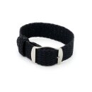 Perlon Durchzugs-Uhrenarmband Modell Robby-Premier schwarz 22 mm