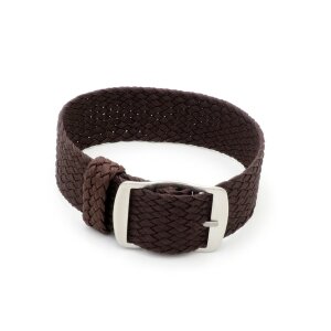 Perlon Durchzugs-Uhrenarmband Modell Robby-Premier mocca 22 mm