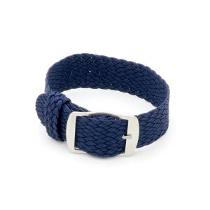 Perlon Durchzugs-Uhrenarmband Modell Robby-Premier navy-blau 22 mm