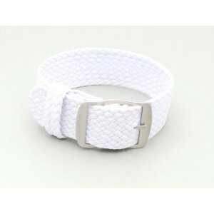 Perlon Durchzugs-Uhrenarmband Modell Robby-Premier weiß 22 mm