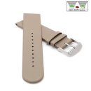 Veganes Easy-Klick Apfel-Faser Uhrenarmband Modell Melano-55G taupe-braun 14 mm